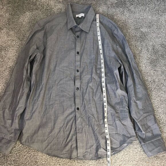 NWT CALVIN KLEIN Dress Shirt Gray Size Large - Picture 10 of 13